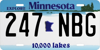MN license plate 247NBG
