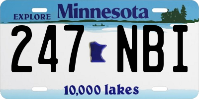 MN license plate 247NBI