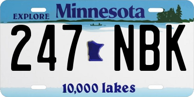 MN license plate 247NBK