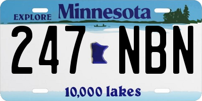 MN license plate 247NBN