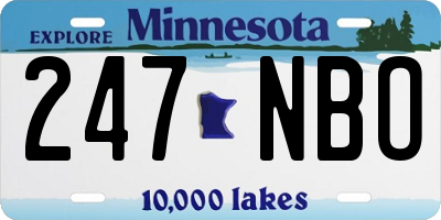 MN license plate 247NBO