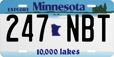 MN license plate 247NBT