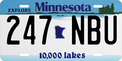 MN license plate 247NBU