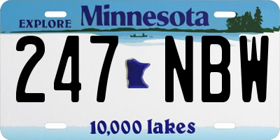 MN license plate 247NBW