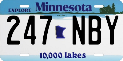 MN license plate 247NBY