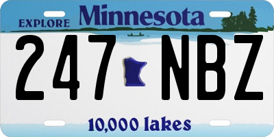 MN license plate 247NBZ