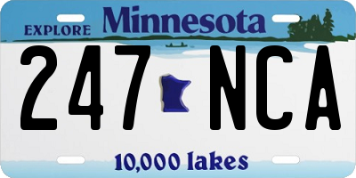 MN license plate 247NCA