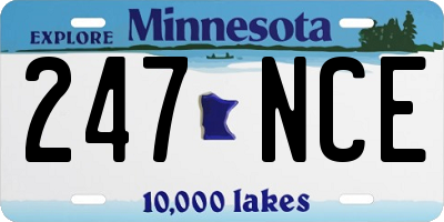 MN license plate 247NCE