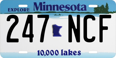 MN license plate 247NCF