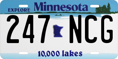 MN license plate 247NCG