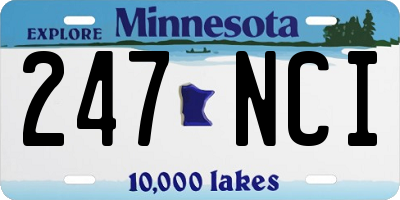 MN license plate 247NCI