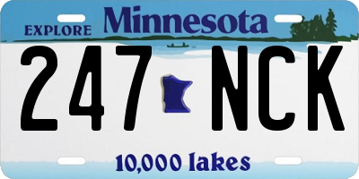 MN license plate 247NCK