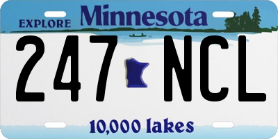 MN license plate 247NCL
