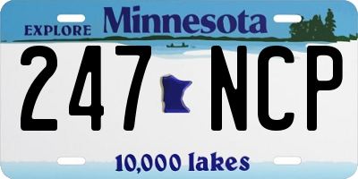 MN license plate 247NCP