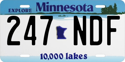 MN license plate 247NDF