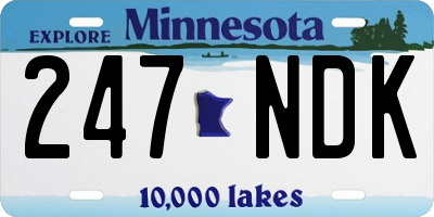 MN license plate 247NDK
