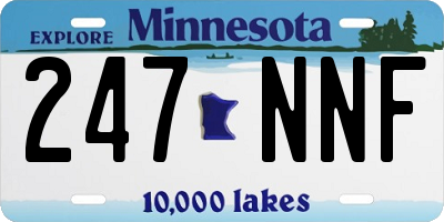 MN license plate 247NNF
