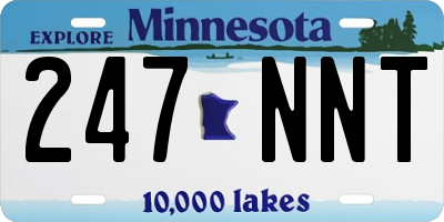 MN license plate 247NNT