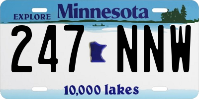 MN license plate 247NNW