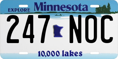 MN license plate 247NOC