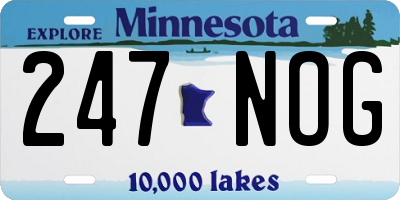 MN license plate 247NOG