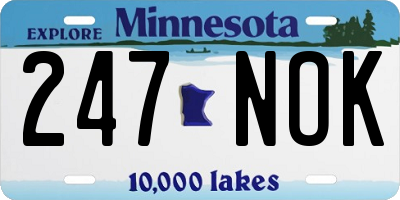 MN license plate 247NOK