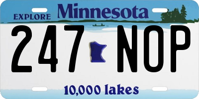 MN license plate 247NOP