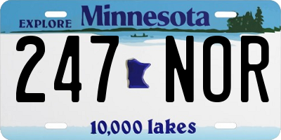 MN license plate 247NOR
