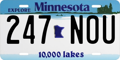 MN license plate 247NOU