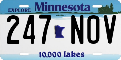 MN license plate 247NOV