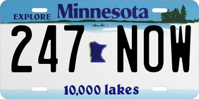 MN license plate 247NOW