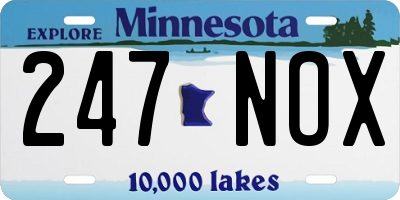 MN license plate 247NOX