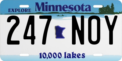 MN license plate 247NOY