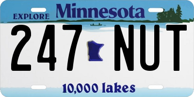 MN license plate 247NUT