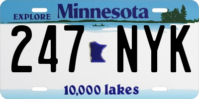 MN license plate 247NYK