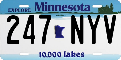 MN license plate 247NYV