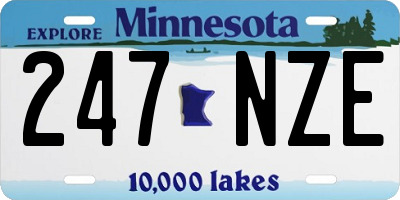 MN license plate 247NZE