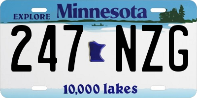 MN license plate 247NZG
