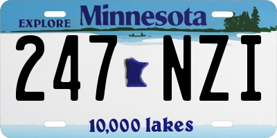 MN license plate 247NZI