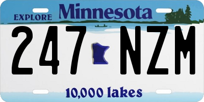 MN license plate 247NZM
