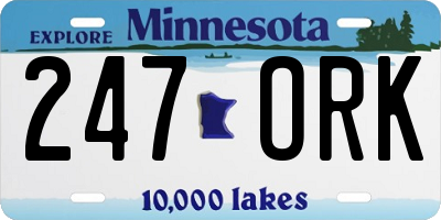 MN license plate 247ORK