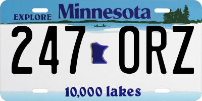 MN license plate 247ORZ