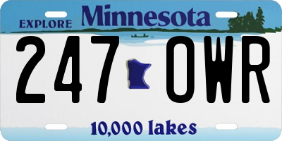 MN license plate 247OWR
