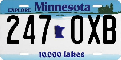 MN license plate 247OXB