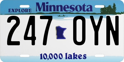 MN license plate 247OYN