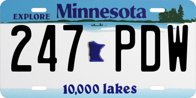 MN license plate 247PDW
