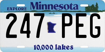 MN license plate 247PEG