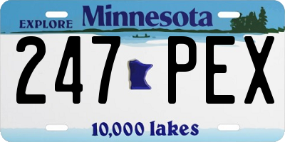 MN license plate 247PEX