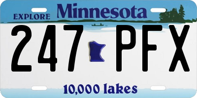 MN license plate 247PFX