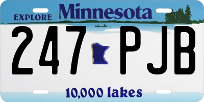 MN license plate 247PJB